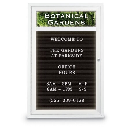 United Visual Products Indoor Enclosed Combo Board, 42"x32", Gold Frame/White Porc & Cinnabar UVCB4232G-WHTPORC-CINNABA